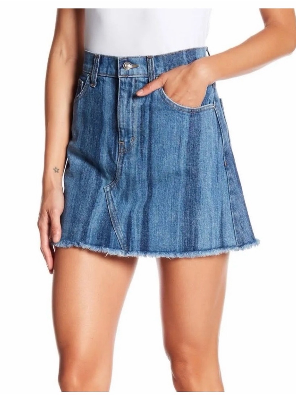 Derek Lam Cleo Crossover Denim Mini Skirt